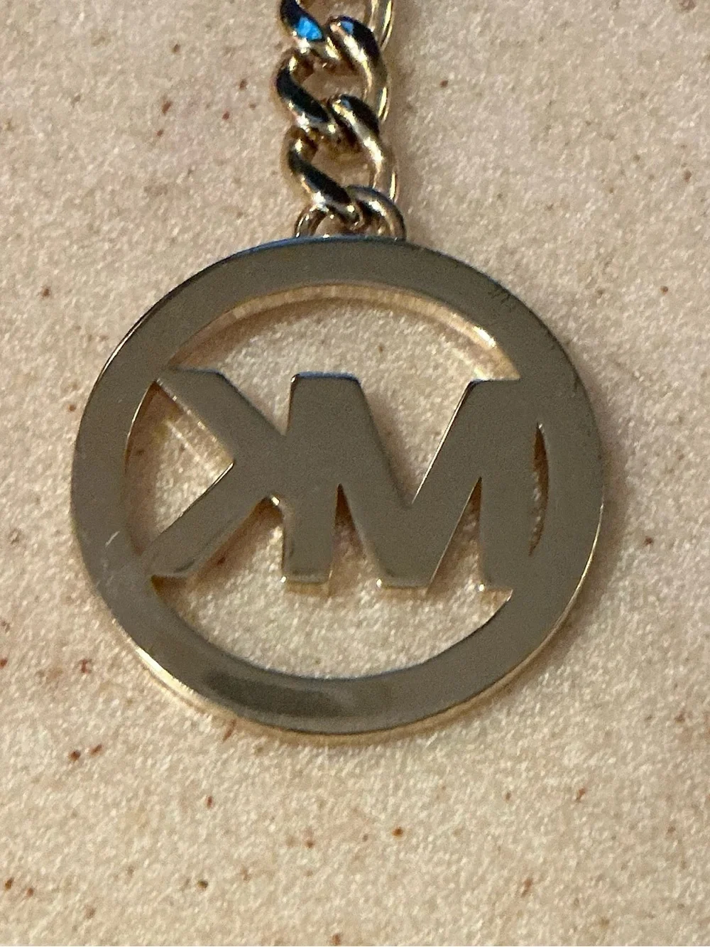 Michael Kors Gold-tone MK Circle Logo Keychain